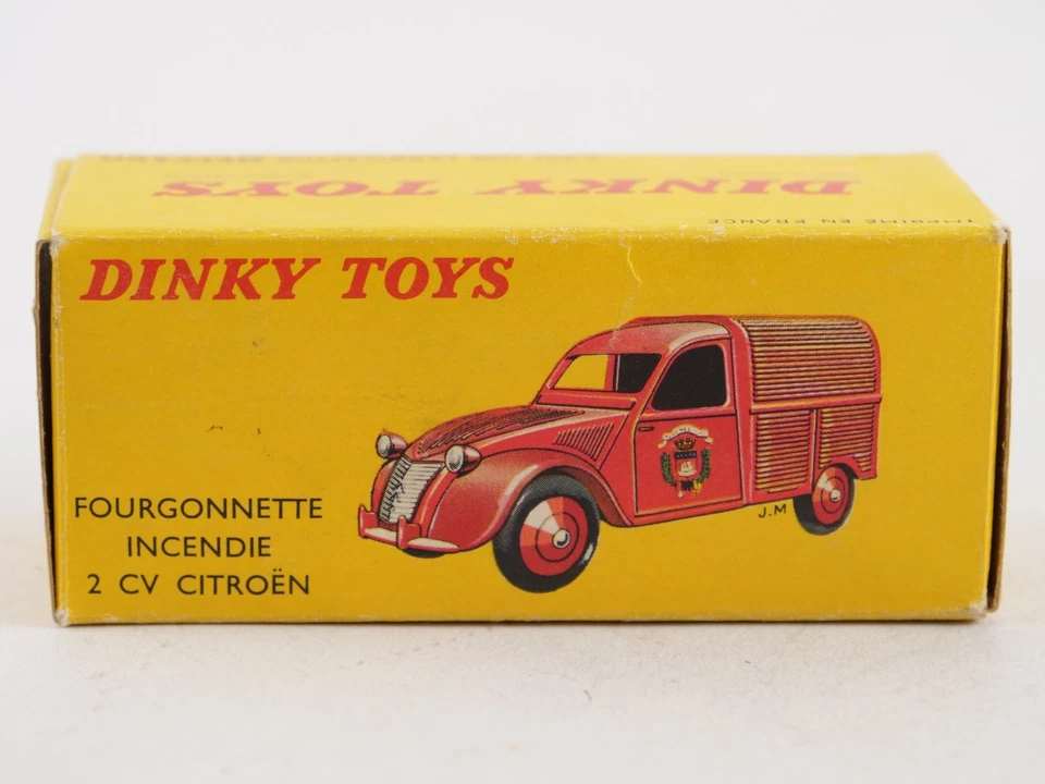 Dinky Toys F N° 25D Citroën 2CV Furgoneta De Incendios Nunca Jugada En Caja 1/43 - Imagen 4 de 4
