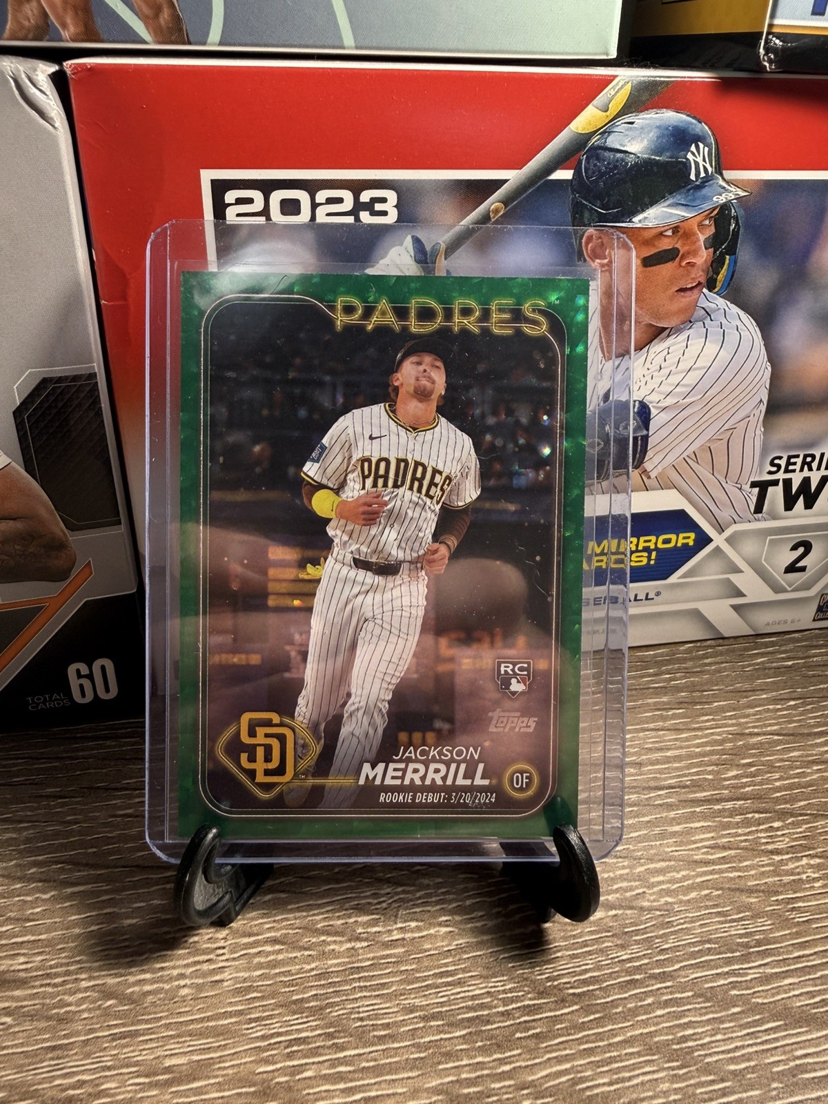 2024 Topps Update Jackson Merrill Green Foil /499 #US169 Rookie Debut RC Padres