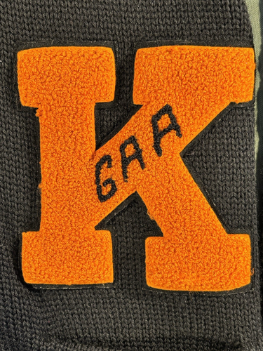 Vintage Letterman's Historic Black Wool Women's Cardigan Varsity "GAA" K 30/40's - Afbeelding 4 van 17