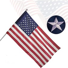 2x3 American Flag Embroidered Nylon USA US Deluxe Stars POLE POCKET SLEEVE 200D