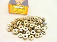 NEW lot of 100 brass #12 - 24 hex machine screw tapped nuts American made in USA