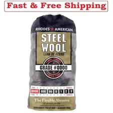 Steel Wool 0000 12 pad Fine Grade Rhodes, American Final Finish Super Fine