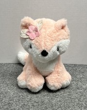Lambs Ivy Pink Flower Fox Lovey Plush 9" Stuffed Animal