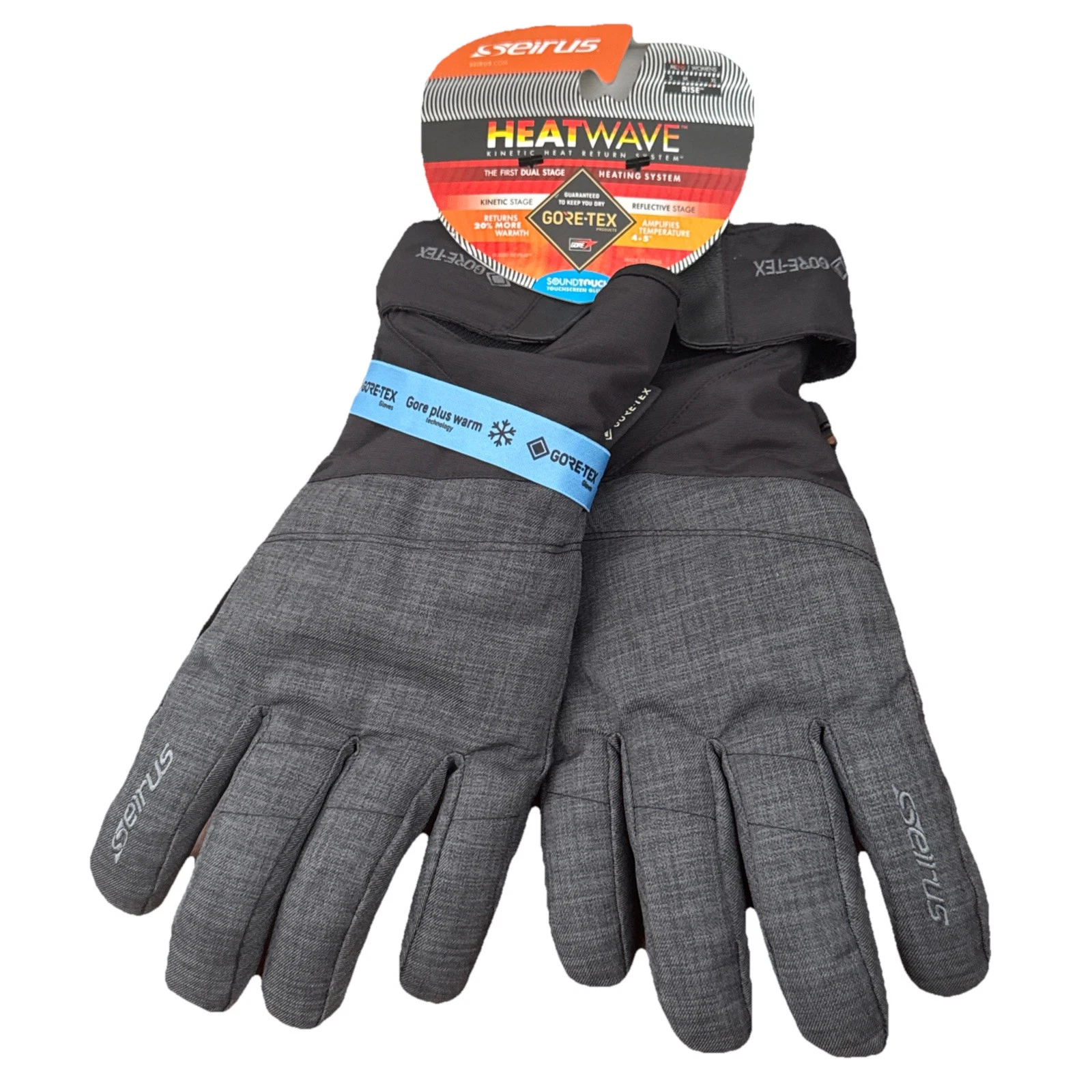 Seirus Men's S Heatwave Plus Gloves Black Waterproof Windproof Insulated