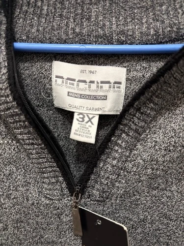 Decode Men’s 3X Gray Quarter-Zip Sweater with Black Shoulder Panels image 4