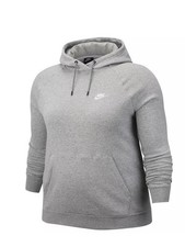 Women Nike Sportswear Essential Pullover Hoodie Size 3X Gray Grey White DR6248