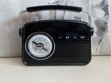 Bush Classic Model JN-7024 Retro Portable Radio AM/FM Black - Tested Working