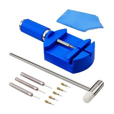 1 Set Watch Pin Pusher Tool 5 Spare Needles 3 Punches Hammer Cloth Strap Resizer
