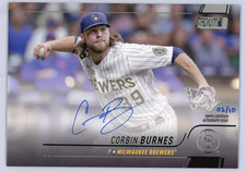 2022 Topps Stadium Club Corbin Burnes Oversized Box Topper On Card Auto 02/10