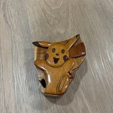 Pikachu Wooden Handmade Puzzle Box 5” X 4” X 3”