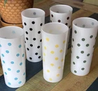 Anchor Hocking Vintage Polka Dot Tom Collins Glasses Set of 5 RARE!