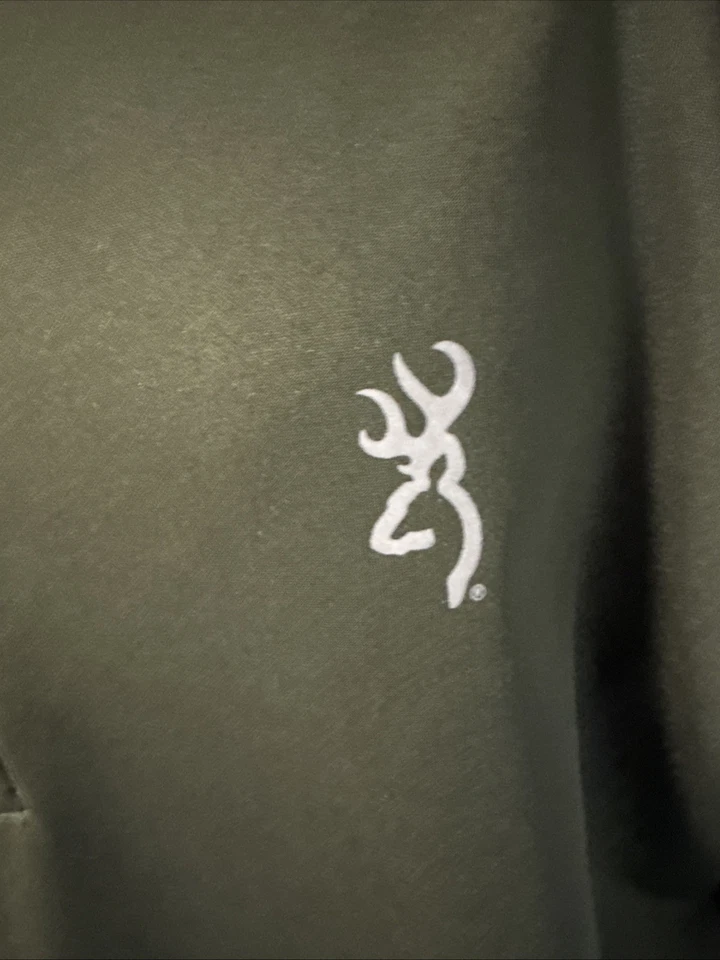 Browning Mens Green & Camo 1/3 Zip Hunting Fleece-Lined Pullover Sz XL - Image 3 of 4