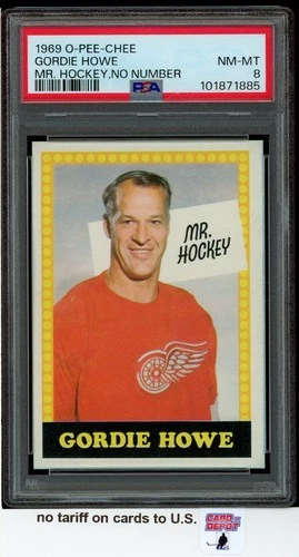 1969-70 O-Pee-Chee #193A Gordie Howe ERR/Mr. Hockey/(No card number)  PSA 8