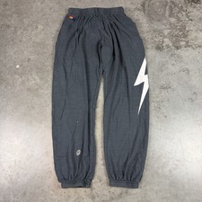 Aviator Nation Sweatpants Mens Large Gray Lightning Bolt Beach Surf Flaws