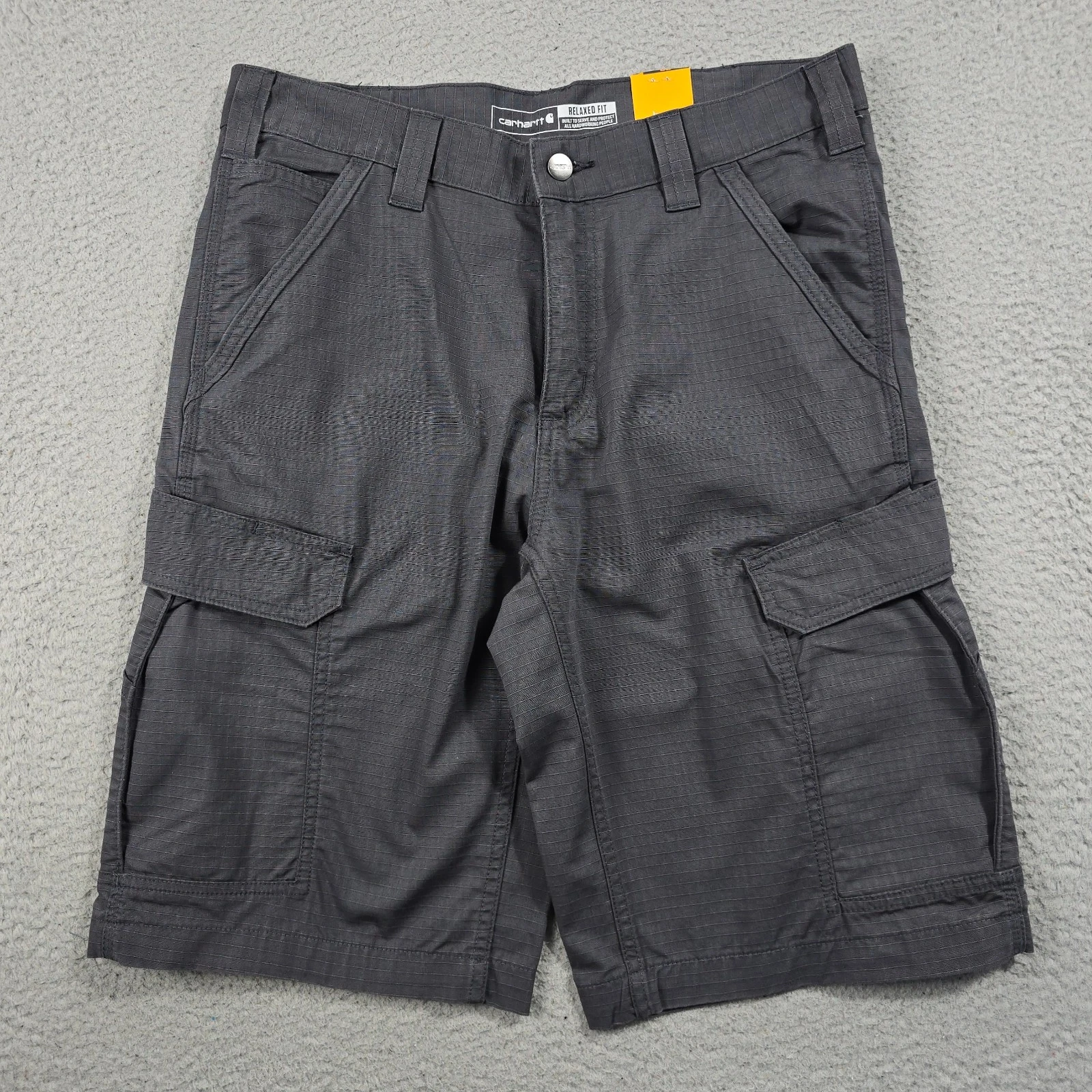 Carhartt Cargo Shorts Mens Gray 32 Ripstop 11IN Work Wear Relaxed Stretch NWT