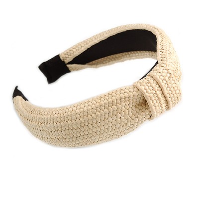 Fashion Braid Straw Style Flex Stirnband/Stirnband, Haarband in heller Creme
