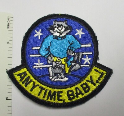 US NAVY F-14 TOMCAT PATCH ANYTIME BABY! (Yellow Scroll) Original | eBay