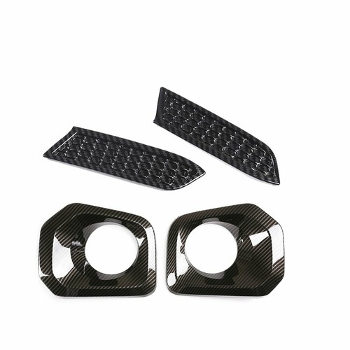 Carbon Fiber Front Bumper Headlight Fog Light Trim For T@yota T@coma 2016-20 ABS - Foto 5 di 12