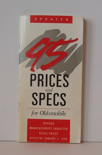 Two 1995 Oldsmobile Prices and Specs Book, Effective January and August