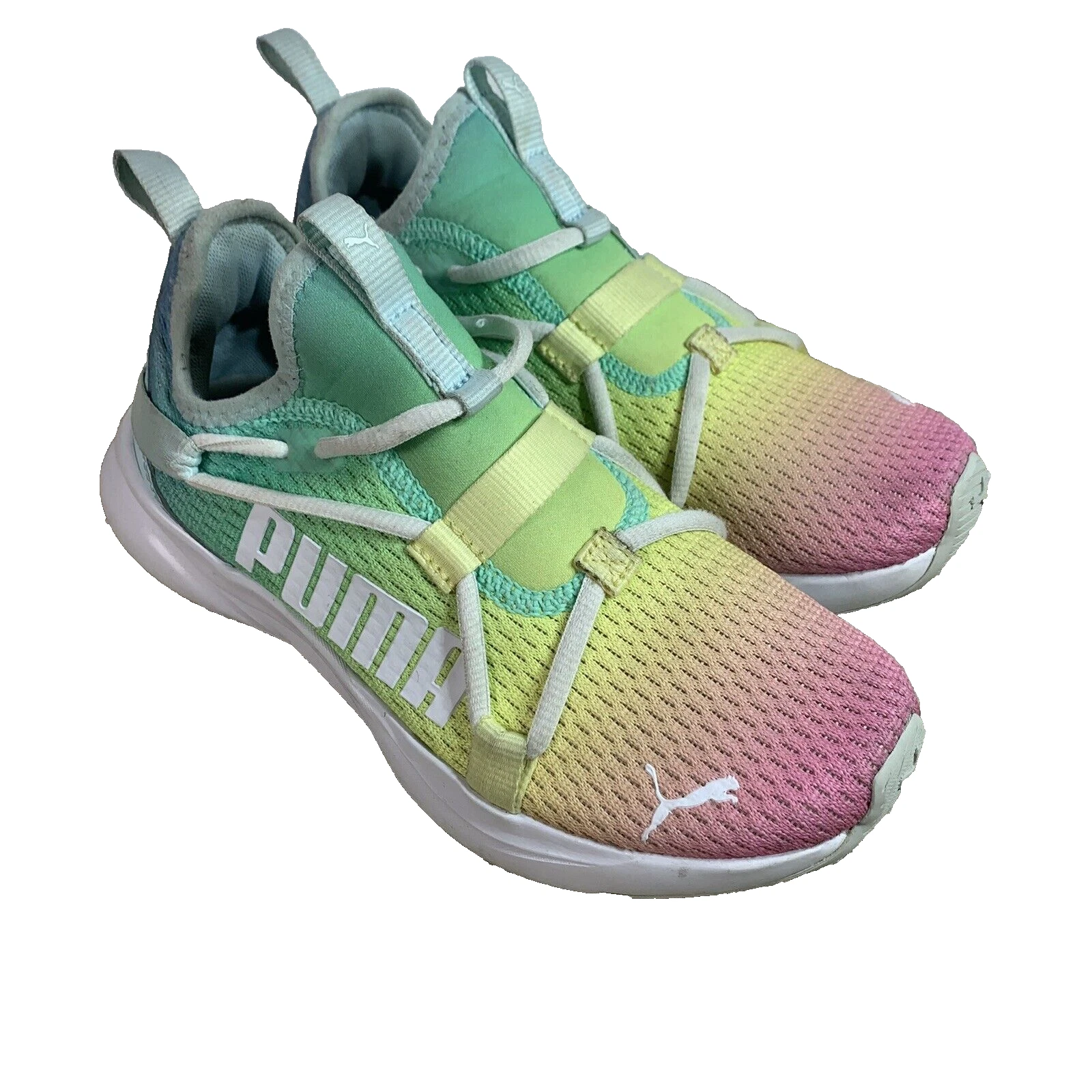 SCARPA PUMA BAMBINA MULTICOLORE SOFTRIDE RIFT SLIP ON ARCOBALENO JR 195407 01