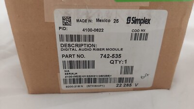 Simplex 4100-0622  3-8 Channel Digital Audio Riser Module with NAA - SEAL TR