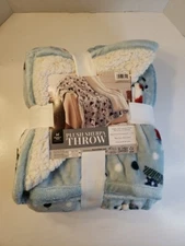 Member's Mark Velvety Plush Reversible Holiday Sherpa Throw, 60in x 70in