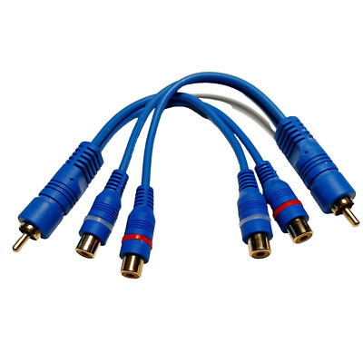 2Stück RCA Cinch Splitter y Adapter Verteiler Kabel Stecker 2 Buchse chinch HiFi