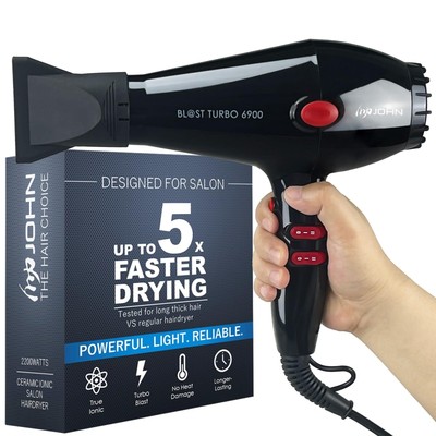 Super Fast Drying Hair Dryer, Ionic 2200W Professional Salon Blow Dryer, 2 Co...