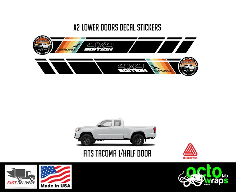 Calcomanía adhesiva cama deportiva ajuste Toyota TRD PRO Tacoma Tundra 4runner todoterreno titanio Foto 4 de 4