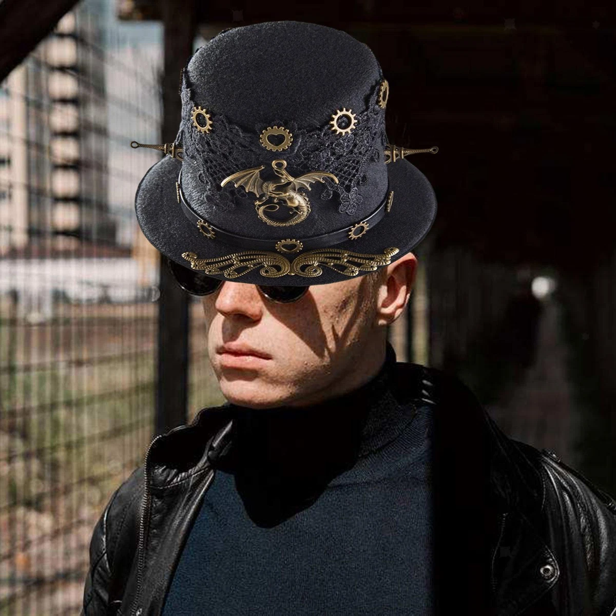 Mens steampunk deals top hat