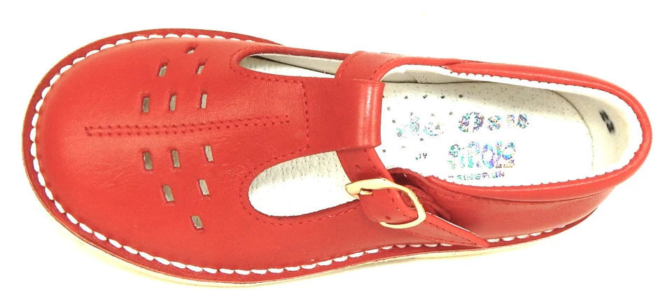 DE OSU -Sapatos escolares femininos clássicos de couro vermelho alça em T -Tamanho europeu 6-9 - Imagem 4 de 4