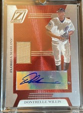 DONTRELLE WILLIS 2005 DONRUSS ZENITH GAME USED BAT AUTO #25 MARLINS!!