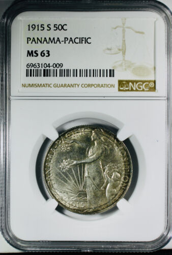 1915-S Panama Pacific Silver Commemorative Half Dollar - NGC MS-63 - Picture 1 of 4