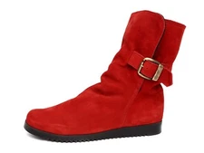 Arche Z118128 Baiwa Women's Red Faux Shearling Cuffed Bootie Size 6M US / 37 EU