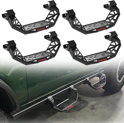 4pcs Drop Side Steps For 2021 2025 Ford Bronco Add On To Rock Rail 