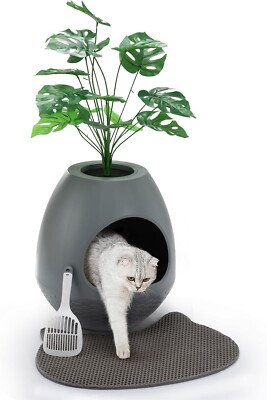 COZIWOW Plant Litter Box Hidden Cat Litter Box w/litter mat DIY Litter Box