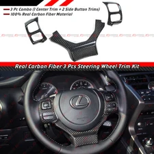 Real Carbon Fiber Steering Wheel Add-on Trim Cover Kit For 15-25 Lexus IS RC NX