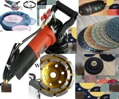 7 Inch Wet Polisher Dust shroud 22+1 pad grinding cup granite concrete masonry