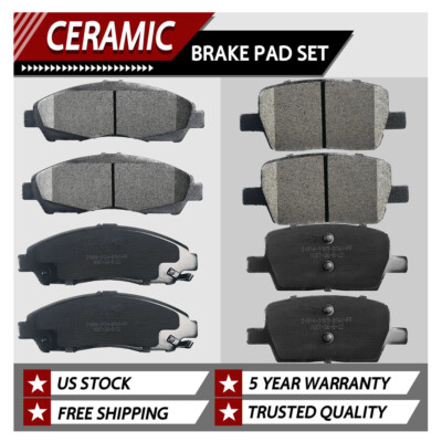 Front &Rear Ceramic Brake Pads For Chevrolet Traverse GMC Acadia Cadillac XT5