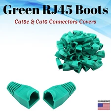 Cat5e Cat5 Cat6 RJ45 Boot End Cap Green Connector Modular Head Plug Cable Lot