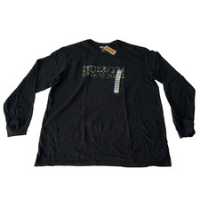 Duluth Trading Company Long Sleeve T Shirt Mens Size XL Black Camoflauge Letters