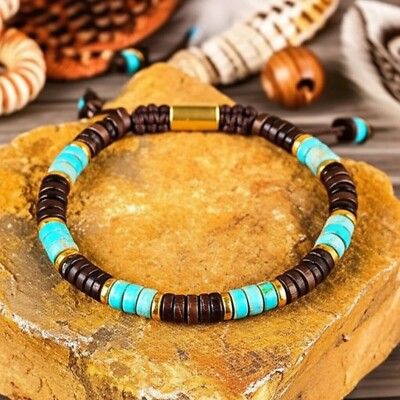 Tibetan Bead Coconut Shell Imperial Jasper Healing Bracelet Men Women Protection
