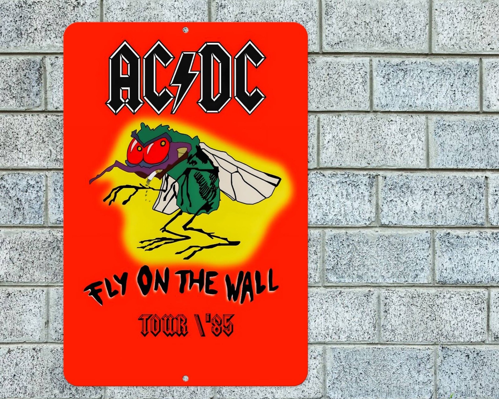 AC DC Fly on Wall Sign Aluminum Metal 8