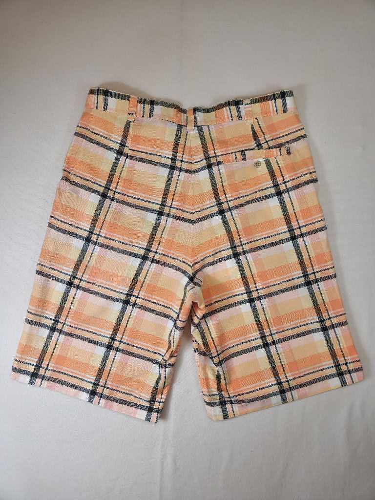 Men's Loudmouth Orange Plaid golf Shorts Size 34 - image 2