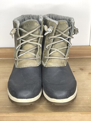 Sperry Women's Maritime Repel Rain Snow Boots Shoes Tan Navy