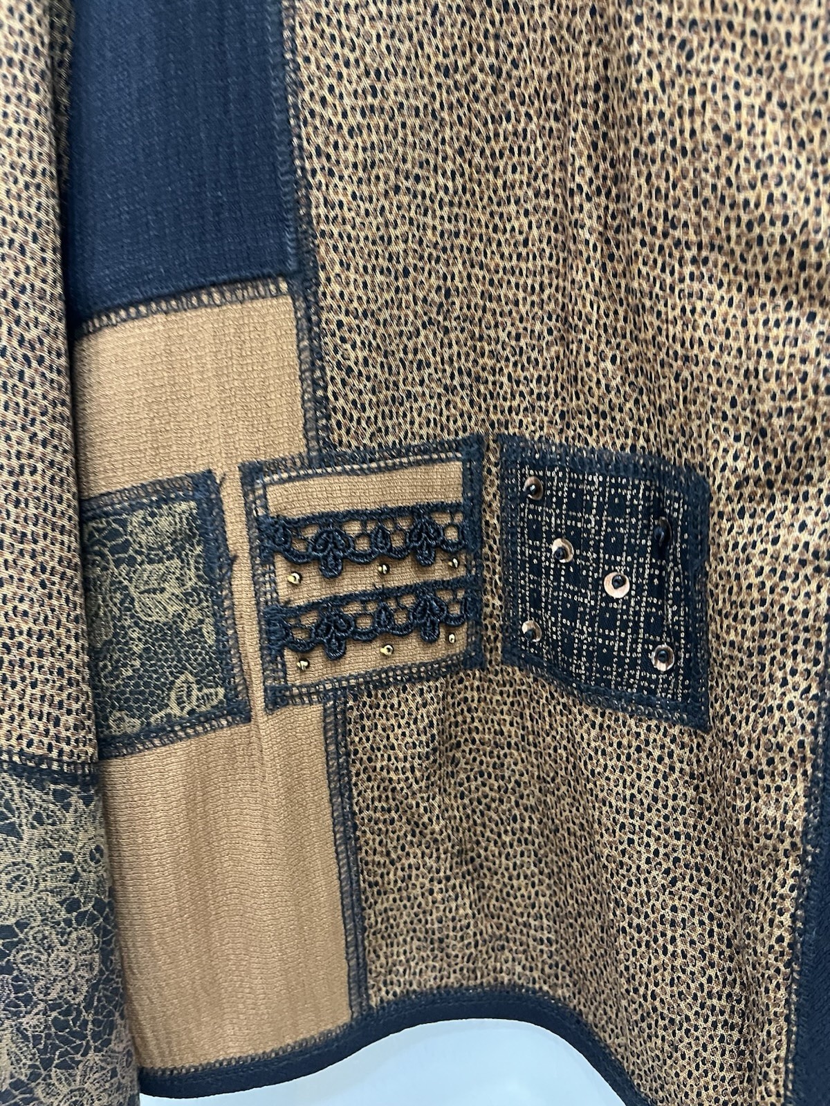 Koret Petites XL Patchwork Jacket Brown Black Flo… - image 9