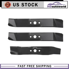 Set of 3 Blades For Cub Cadet 46" Mower Decks 742-04124 (2) & 742-04125 (1)