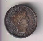 1907-P BARBER DIME 90% SILVER PHILADELPHIA 10¢ UNITED STATES AMERICA TEN CENTS