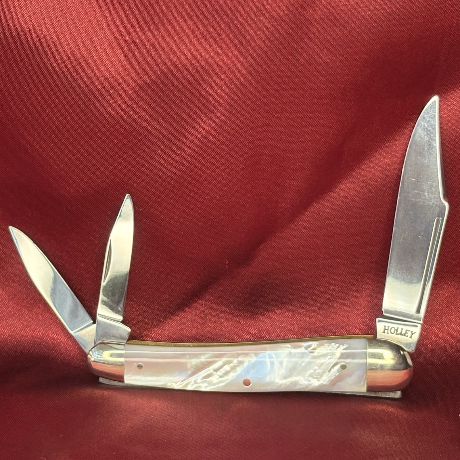 Holley Swell End Whittler Pocket Knife Germany 3-1/2 Mother Of Pearl Vintage EXC