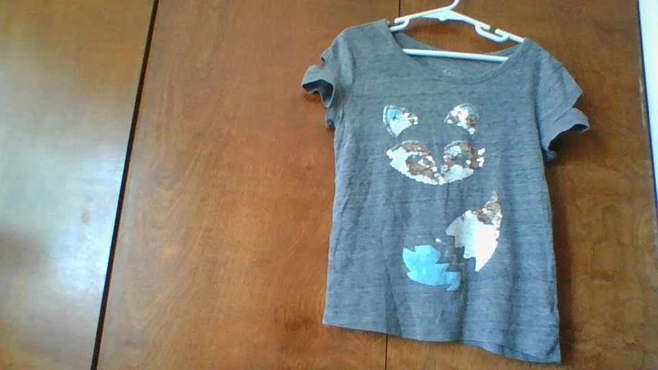 Linda Camiseta Mapache Lentejuelas Justice Girls Talla 8 Divertida Abertura Corta Slv Caminata Campamento Foto 2 de 4